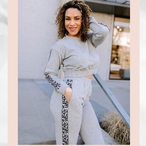 Kittenish Paige Gray Leopard Sweatshirt